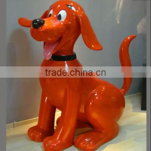 yellow fiberglass cartoon dog statue