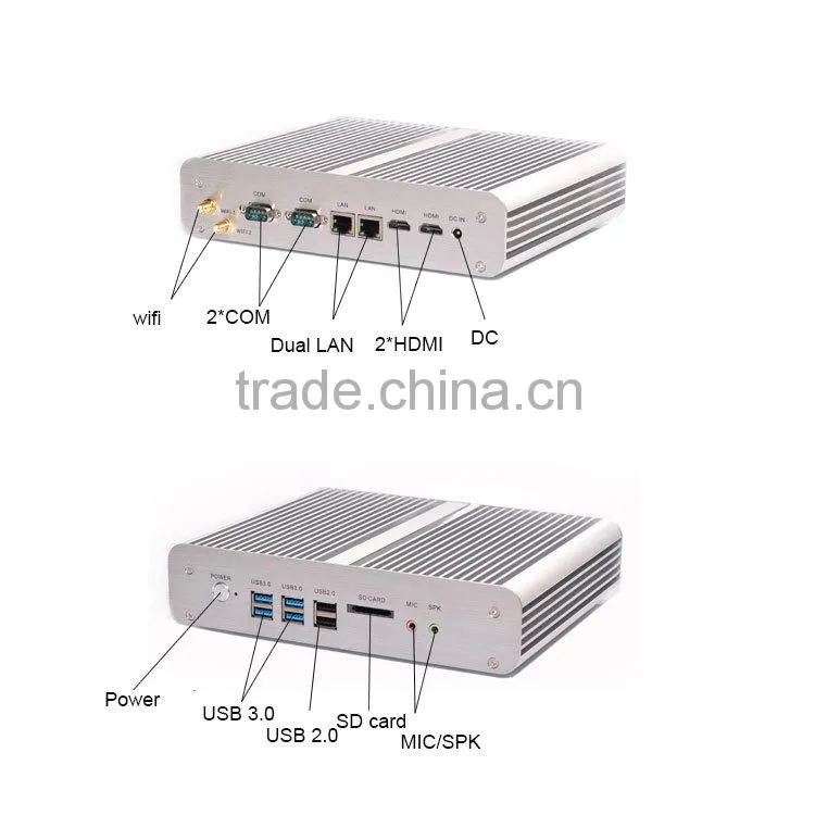 shenzhen computer with Intel Core i5 5200U processor Intel HD Graphics minipc Windows 7 Dual LAN port mini linux embedded pc