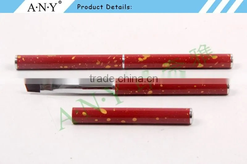 ANY 2016 Hot sale Mental Handle Import High Quality Angled Hair Nail Art Brush Gel Pure Color