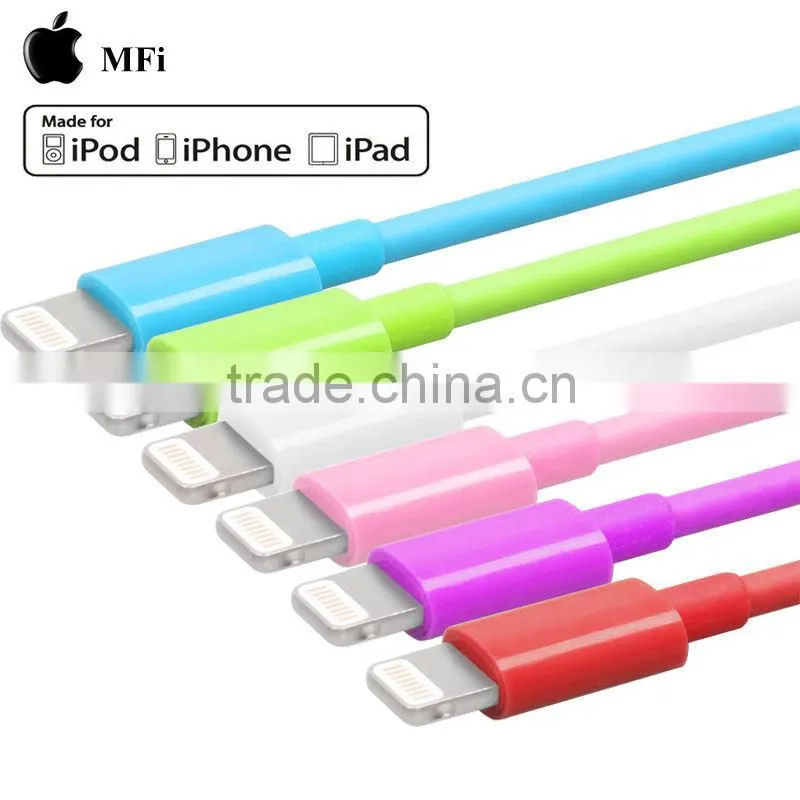 2015 China supplier 1m pink MFi phone6 charging data cable