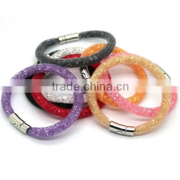 newest magnetic cross wrap mixed crystal bracelet