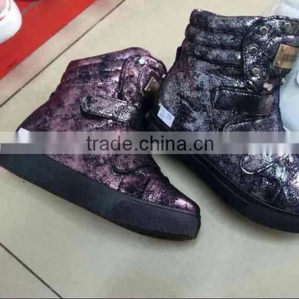 shiny pu synthetic leather raw material for shoe making stocklot from China manufacturer