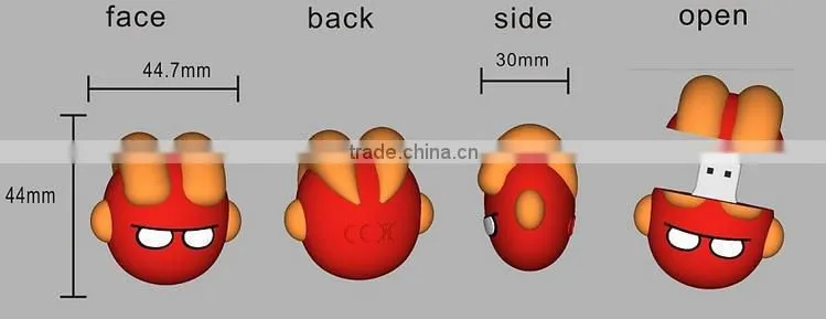 High quality customized silicone/soft PVC usb flash drive