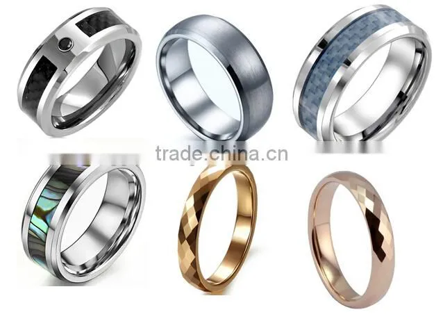 popular style 8MM High Polish Matte Finish Men's black tungsten ring