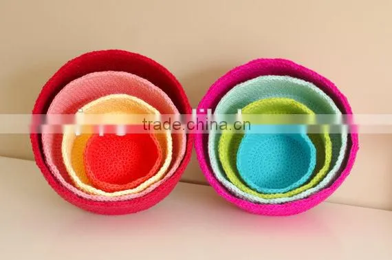 Handicraft crochet basket , storage baseket best selling