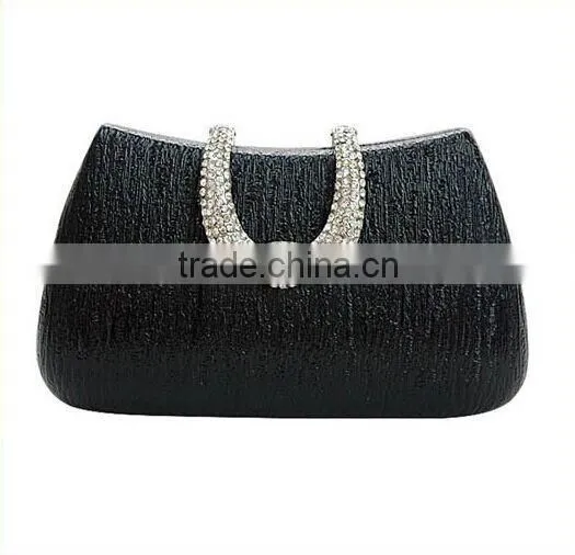 White Metal Frame Evening PU Clutch Bag