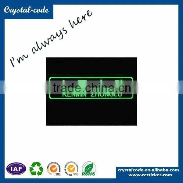 Eco-friendly glow in dark luminous label