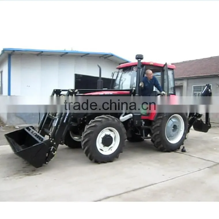 75HP 4x4 4WD Tractor with TZ-8 Front end loader and LW-8 Backhoe