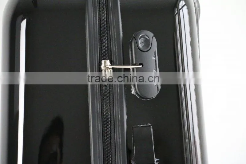 printed shinny film ABS+PC zipper luggage
