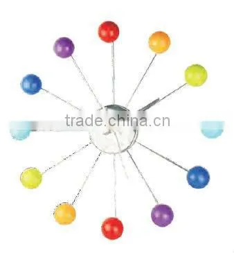creative colourful Plastic quartz wall clock -- star or sun style