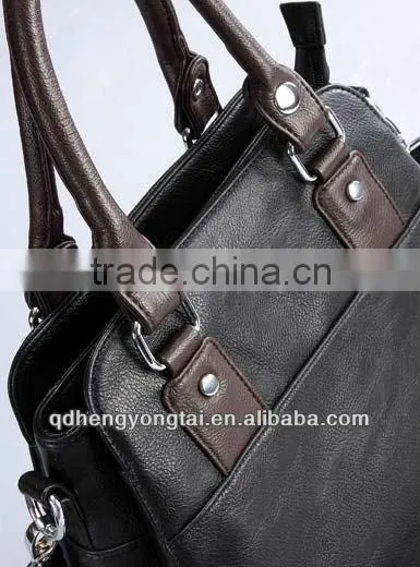 2016 most fashionable trend classic black handbag, unisex genuine leather bag