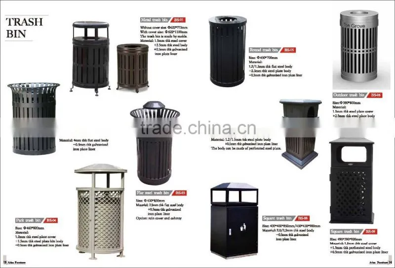 Indoor eco-friendly steel recycling trash bin for sale