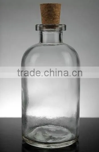 amber/frost/clear glass Apothecary Bottle with Cork Stopper