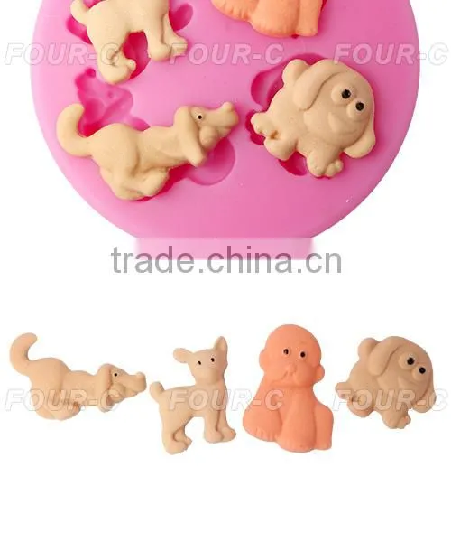 Dogs sugar art silicone mold,high quality fondant art tools