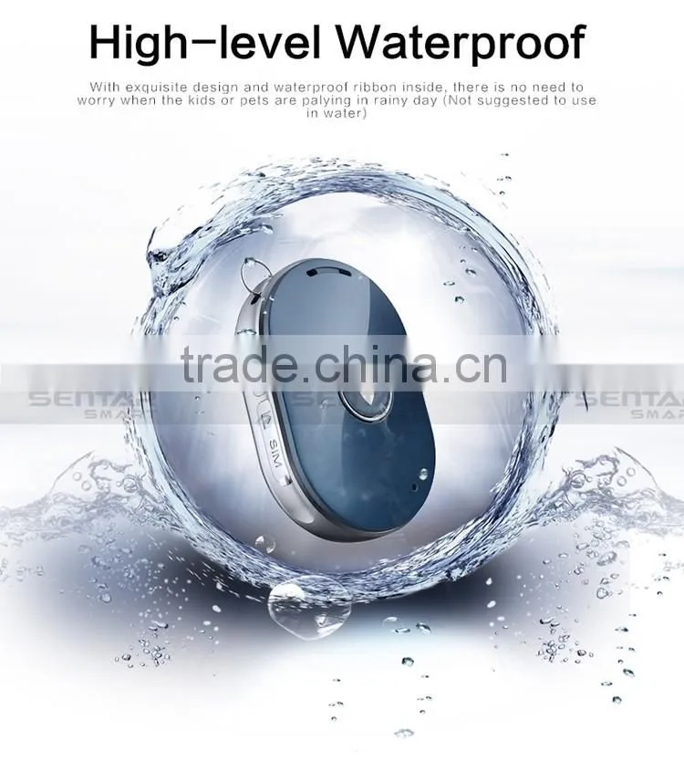 Fashion type Black/White/Blue colors mini waterproof GPS tracker for people/pet/luggage