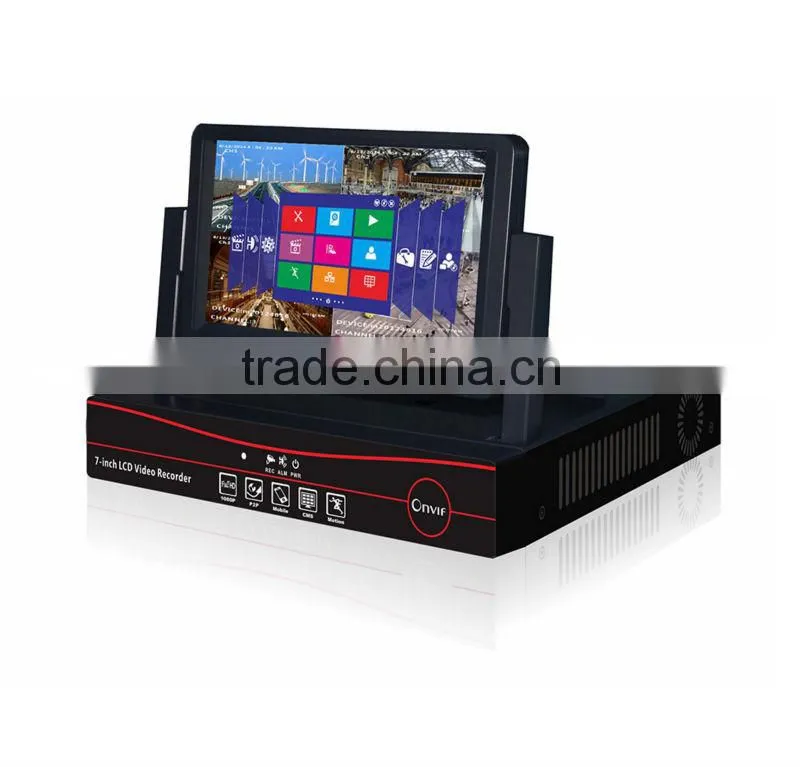 All In One 7 inch TFT Monitor 6CH 960H DVR 720P Hybrid CCTV NVR