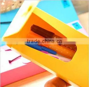 2014 new product Soft silicone pencil case with ribbon