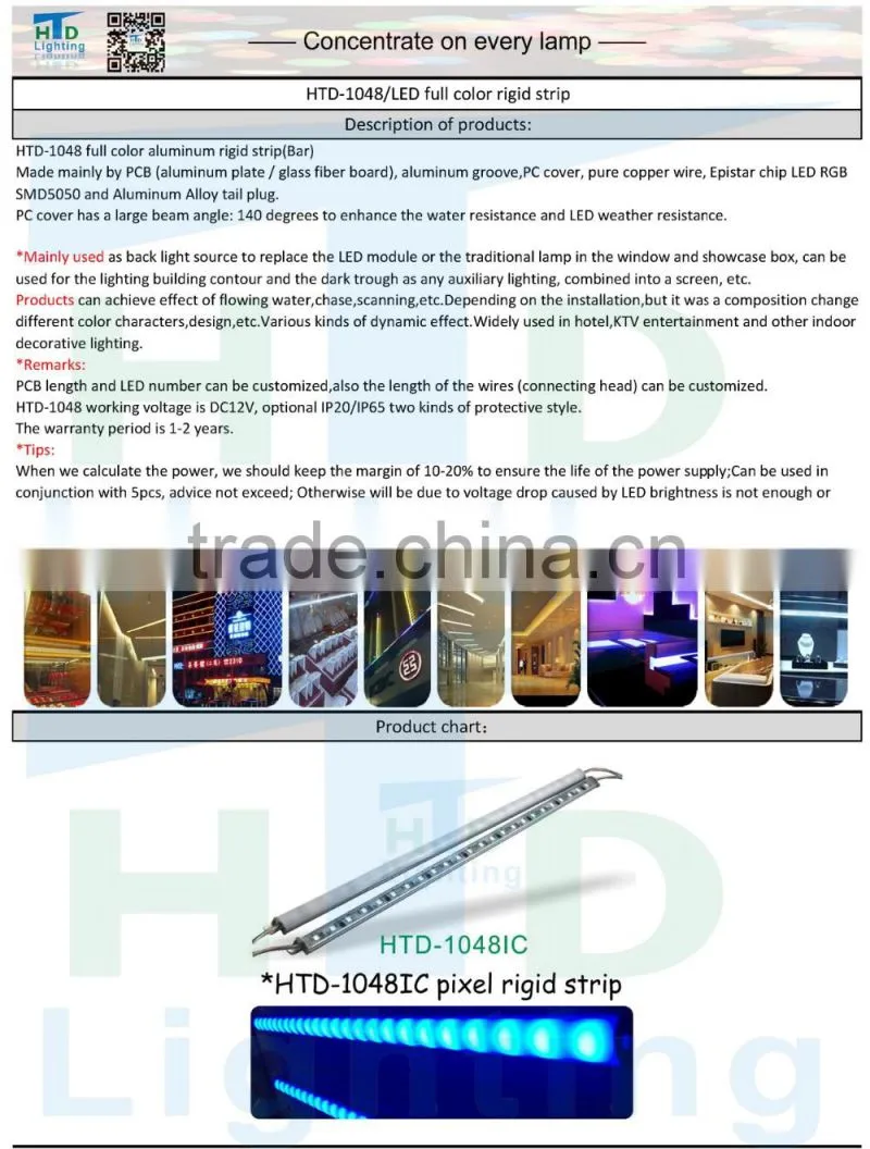 LED 5050 48LED full color rigid strip with cover 1903IC 2801IC 6803IC 9883IC