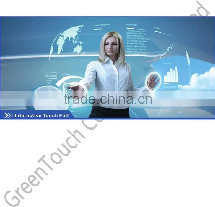 Rear projection interactive touch foil,42 inch interactive touch foil for window display,Multi touch foil supplier