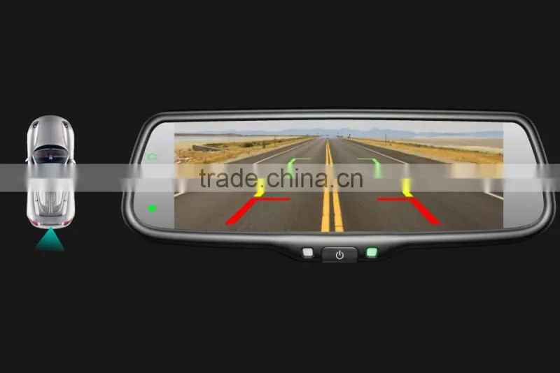 7.4" hottest full HD rear view mirror monitor with car backup camera and mirror link