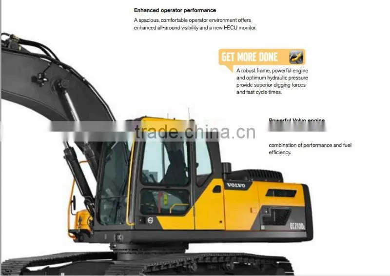 big brand volvo Ec210d swamp excavator type and capacity for sale