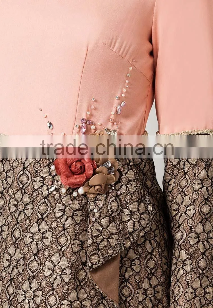 Printed appliqued excellent supplier made in china muslim dress