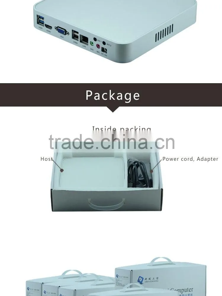 HTPC Intel Baytrail J1800 2.41Ghz Dual Core Fanless Mini Barebone PC, USB2.0, WiFi, VGA