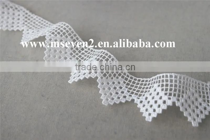 nice design chemical lace trim white 100% polyester water soluable lace guipure trim lace for ladies