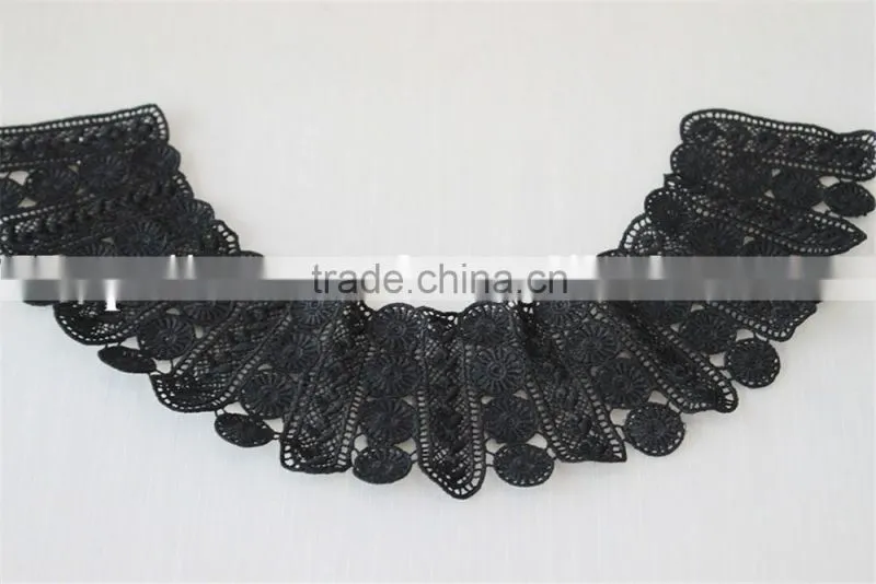 mysterious latest woman collar designs black flower pattern neck collar