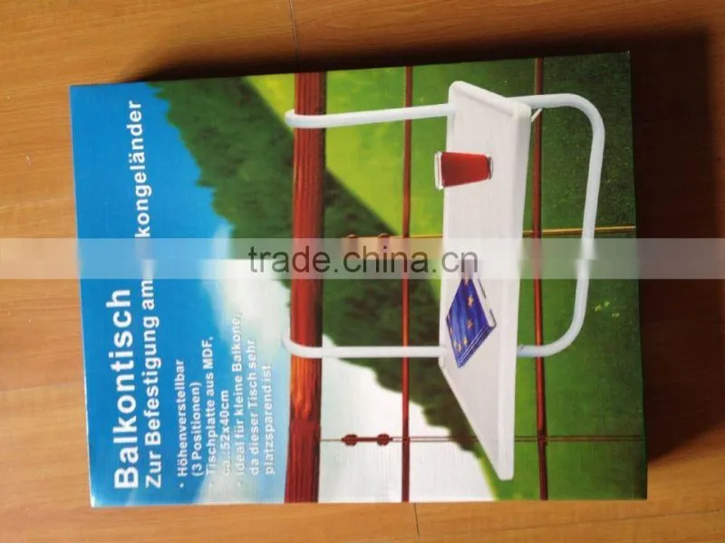 Folding Deck Table Handy Drinks Holder Porch Balcony Rail Pool Outdoor Accessory