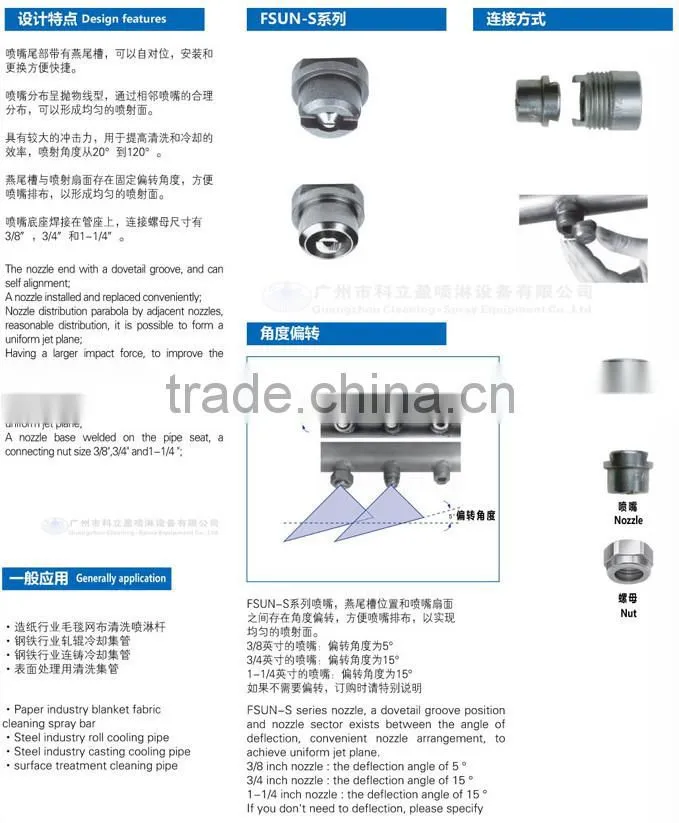 3/8 flat fan nozzle with dove tail guide