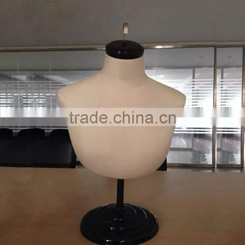 Used Female Faceless Fabric Bust Form Mannequin for Jewlery Display