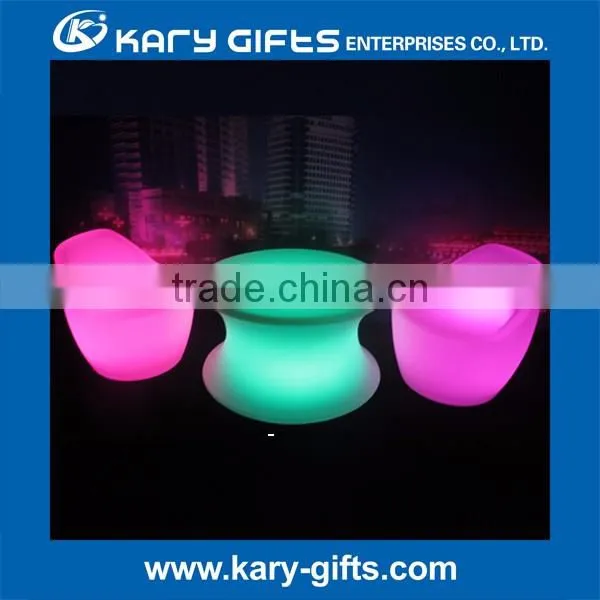 Stylish design led light up coffee bar table furniture with battery charge outdoor/indoor water/fireproof