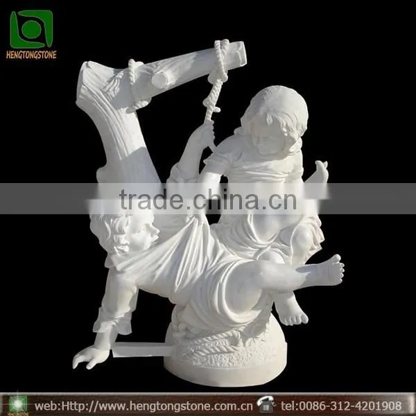 White Marble Statues Of Boy And Girl