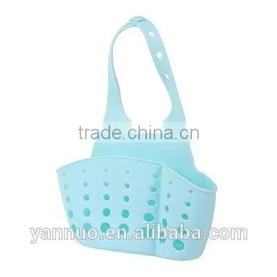Adjustable button type Sink storage Basket, Food Hanging Baskets Plastic Kitchen