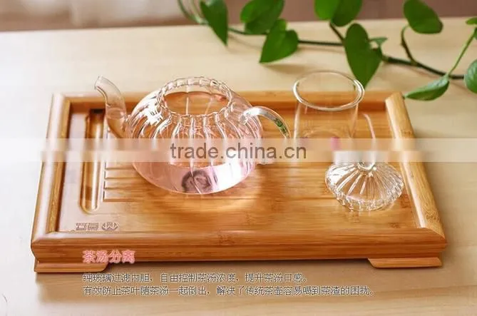 Haonai wholesale FDA embossed clear glass tea set