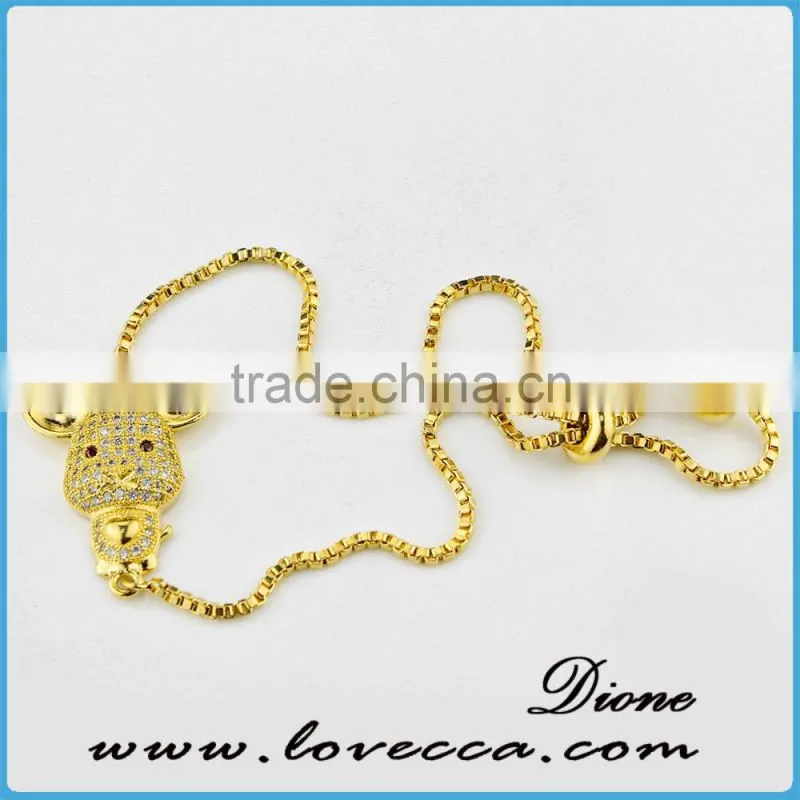 Adjustable micro pave CZ Bracelet,Cubic Zirconia Chain Bracelet for girls and women