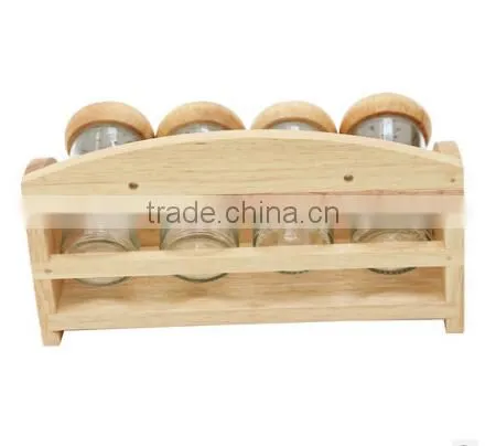 bamboo spice rack set with glass jar, bamboo spice rack with glass jar, wooden spice rack