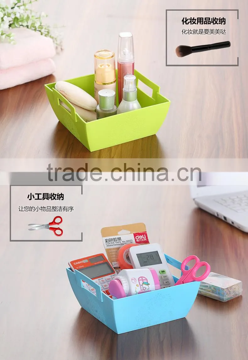 New PP plastic square storage basket with handle