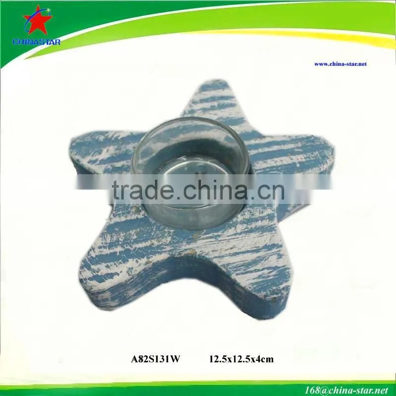 natural wooden sea animal decoration tealight holders