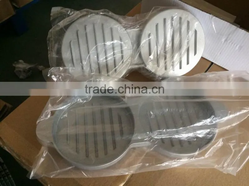 aluminum die casting wooden handle LFGB meat pizza stuffed hamburger patty maker with wax disc paper