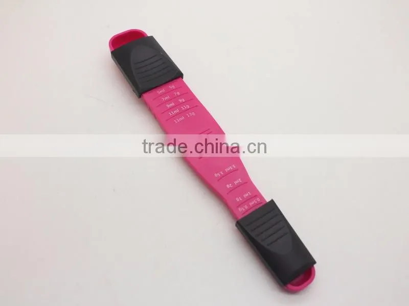 Plastic Adjustable Measuring scoop Spoon set with different size 0.5ml to 13ml