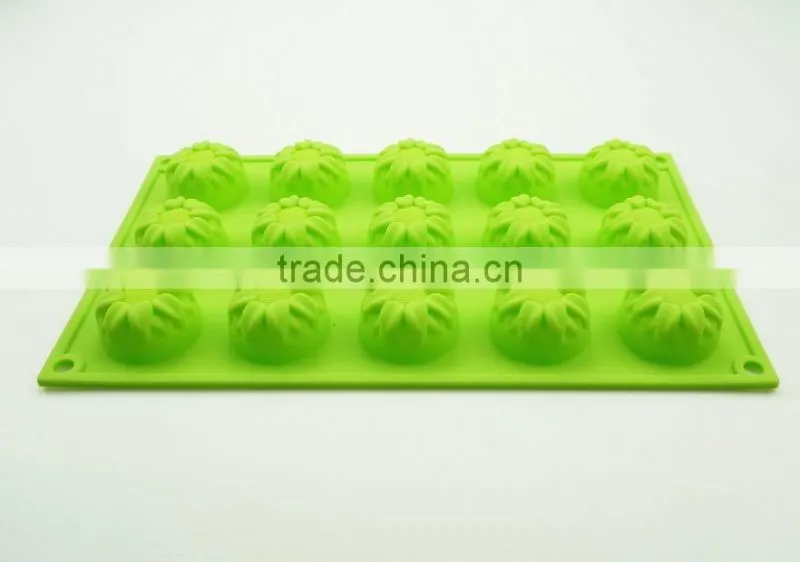 1192 15 pcs roses shaped silicone chocolate mould and mold