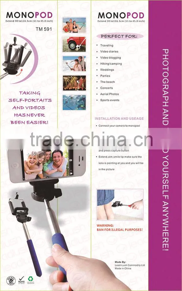 Extendable monopod, selfie stick,mini size