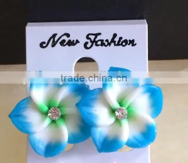 Hot sell Hawaiian plumeria Flower stud earring Designs for Women