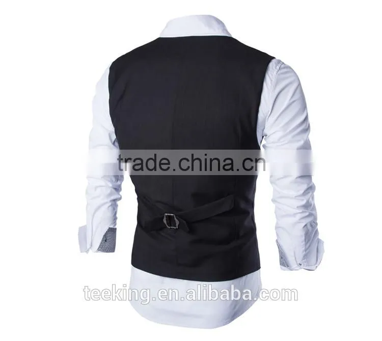Korean slim single-breasted vest black suit vest waistcoat