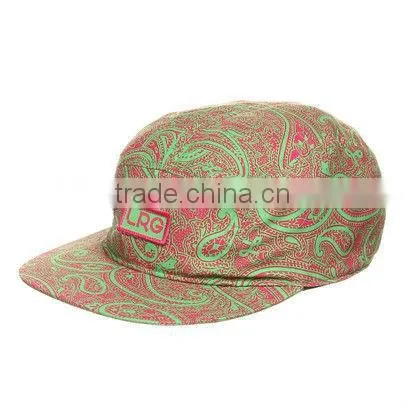 Floral custom 5 panel hat fashion custom 5 panel cap hat