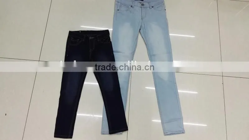 Yiwu stocks lots girl's fashion high quality tight jeans
