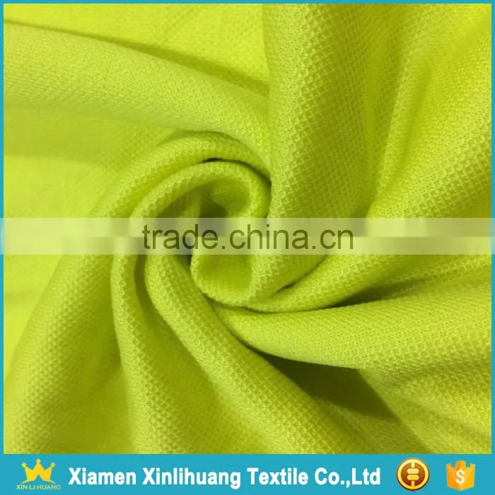 Wholesale Fashion Polo Shirts Material 65 Polyester 35 Cotton Green Pique Knit Fabric