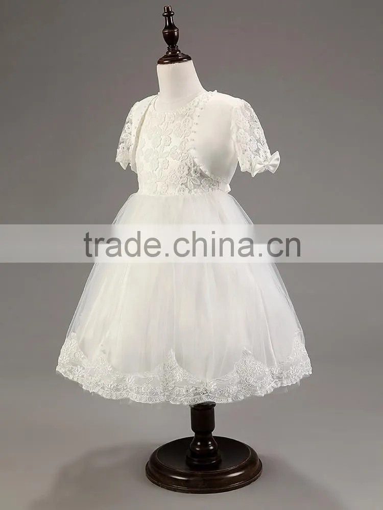 2016 Summer style kids dress flower lace princess party costume girl floral dress